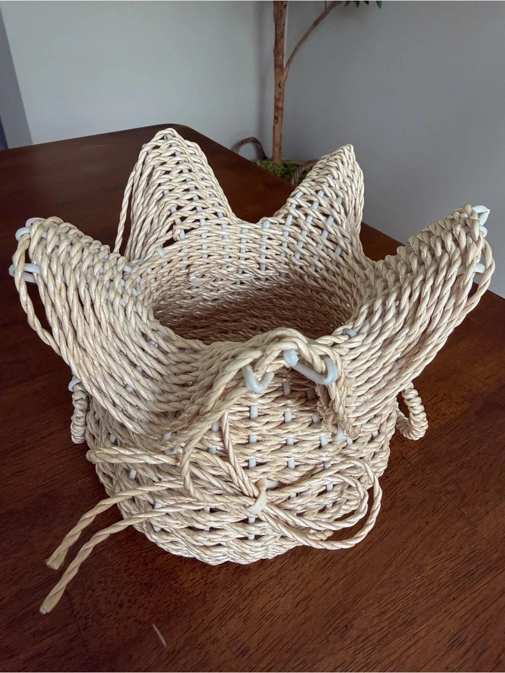 Handwoven Natural Straw Decorative Basket - Neutral
